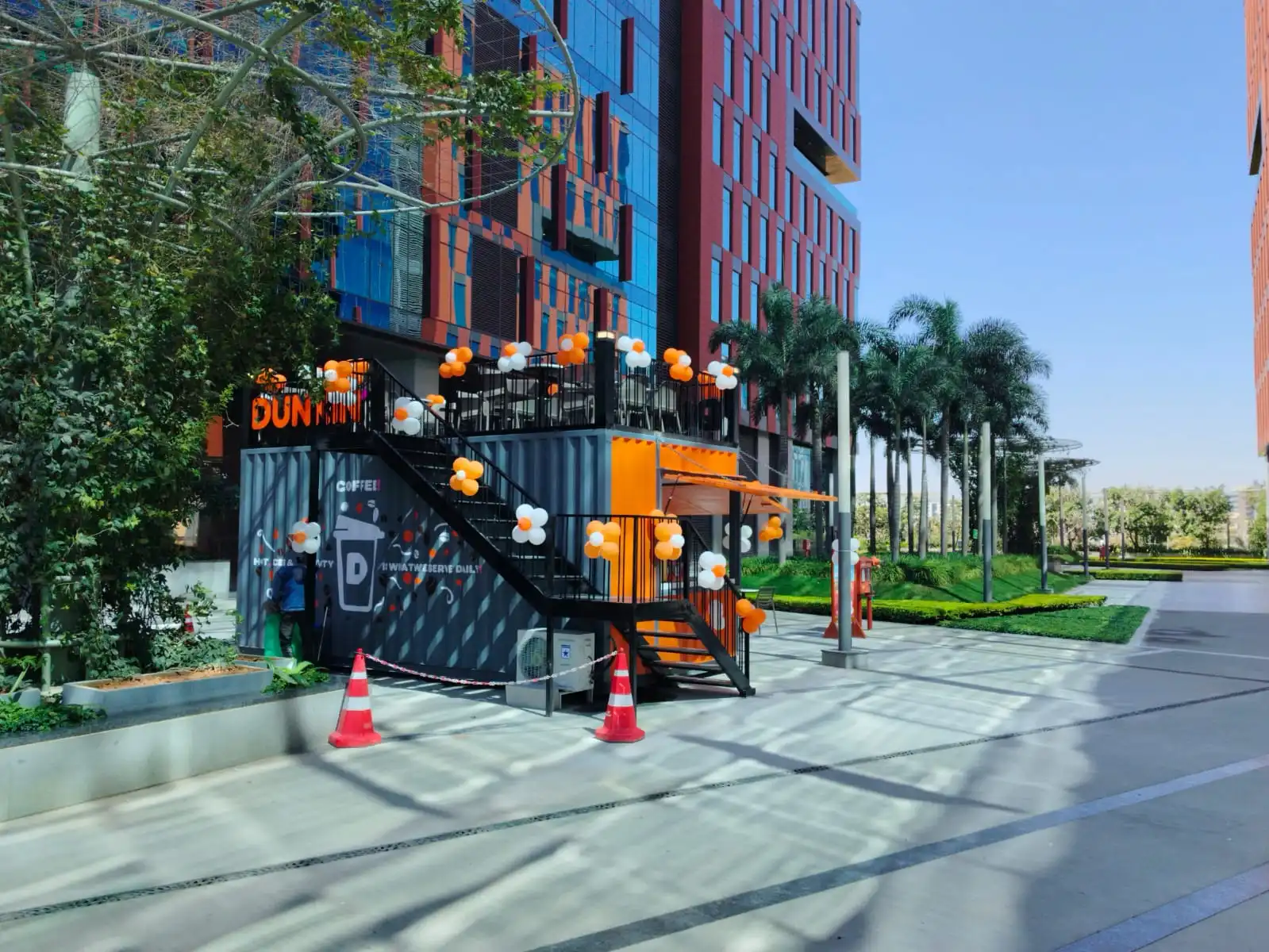 Modern container office exterior for industrial use in India